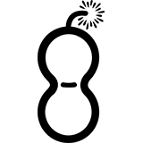 Black graphic illustrating a double break effect in design