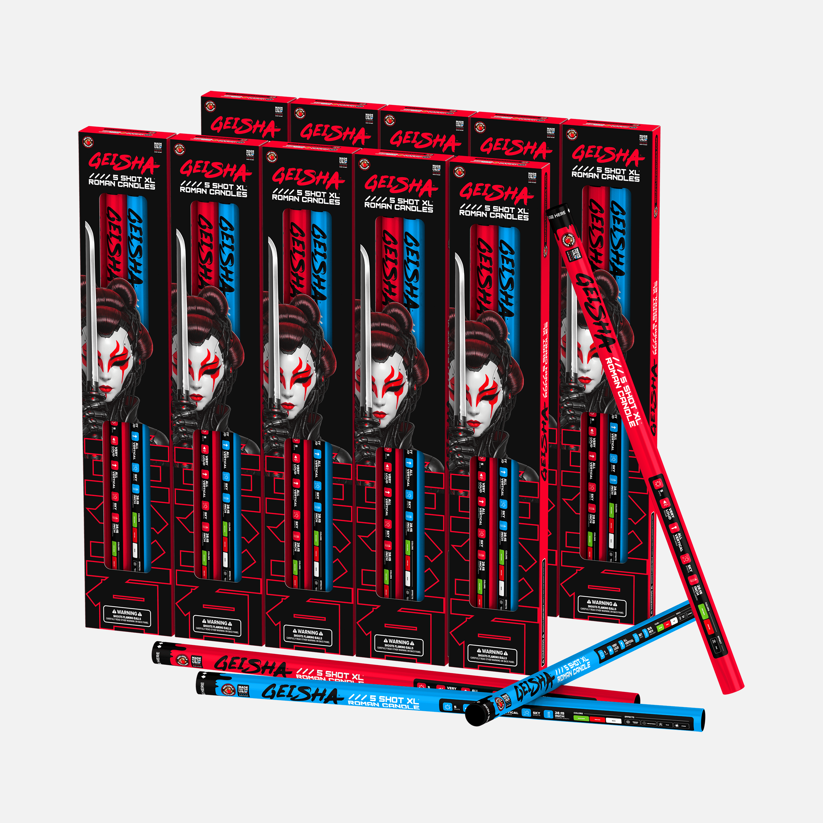 Geisha® 5 Shot XL® Roman Candles Geisha® 5 Shot XL® Roman Candles