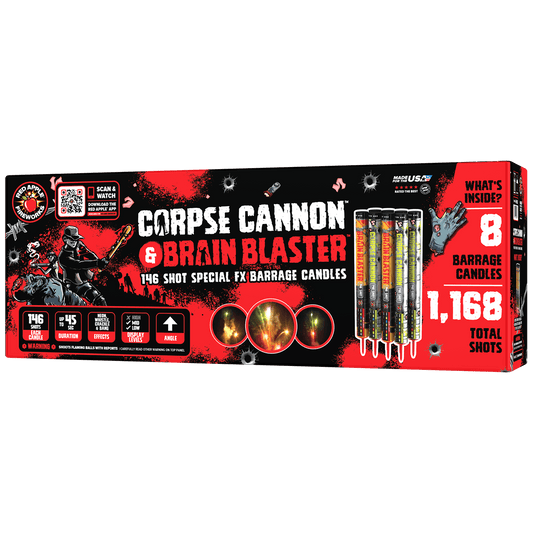 Corpse Cannon™ & Brain Blaster™ 146-Shots Barrage Candles