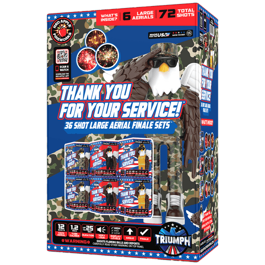 Thank You For Your Service!™ 72-Shots Large Aerial Finale Set®