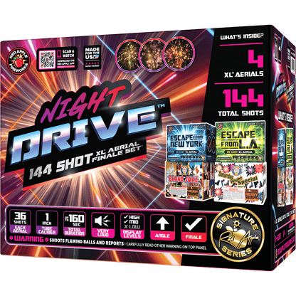 Night Drive™ 144 Shots XL® Aerial Finale Set® by Brothers