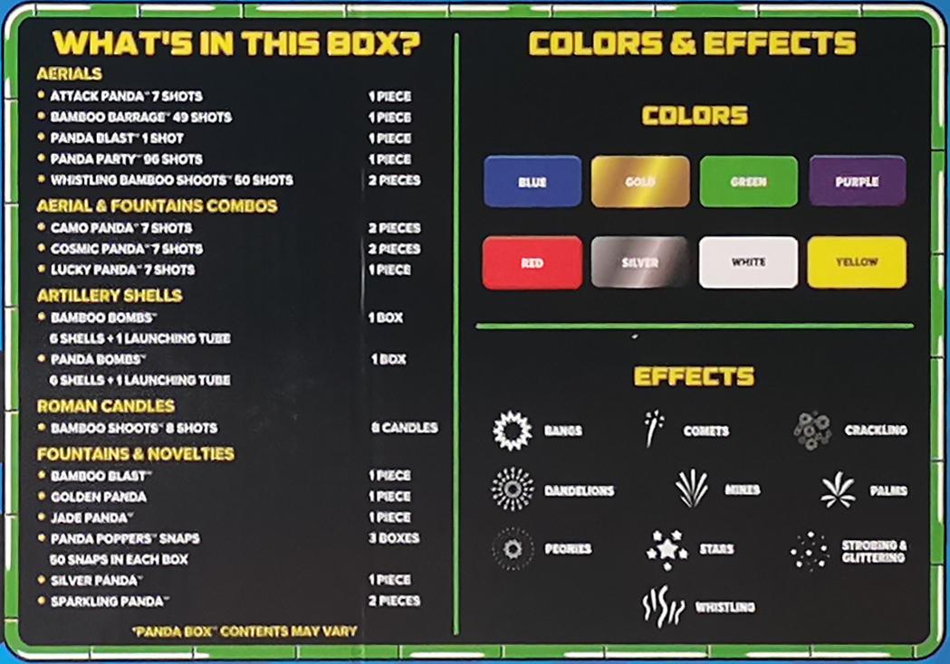 Buy Panda Box® Fireworks Sampler® Fireworks Online