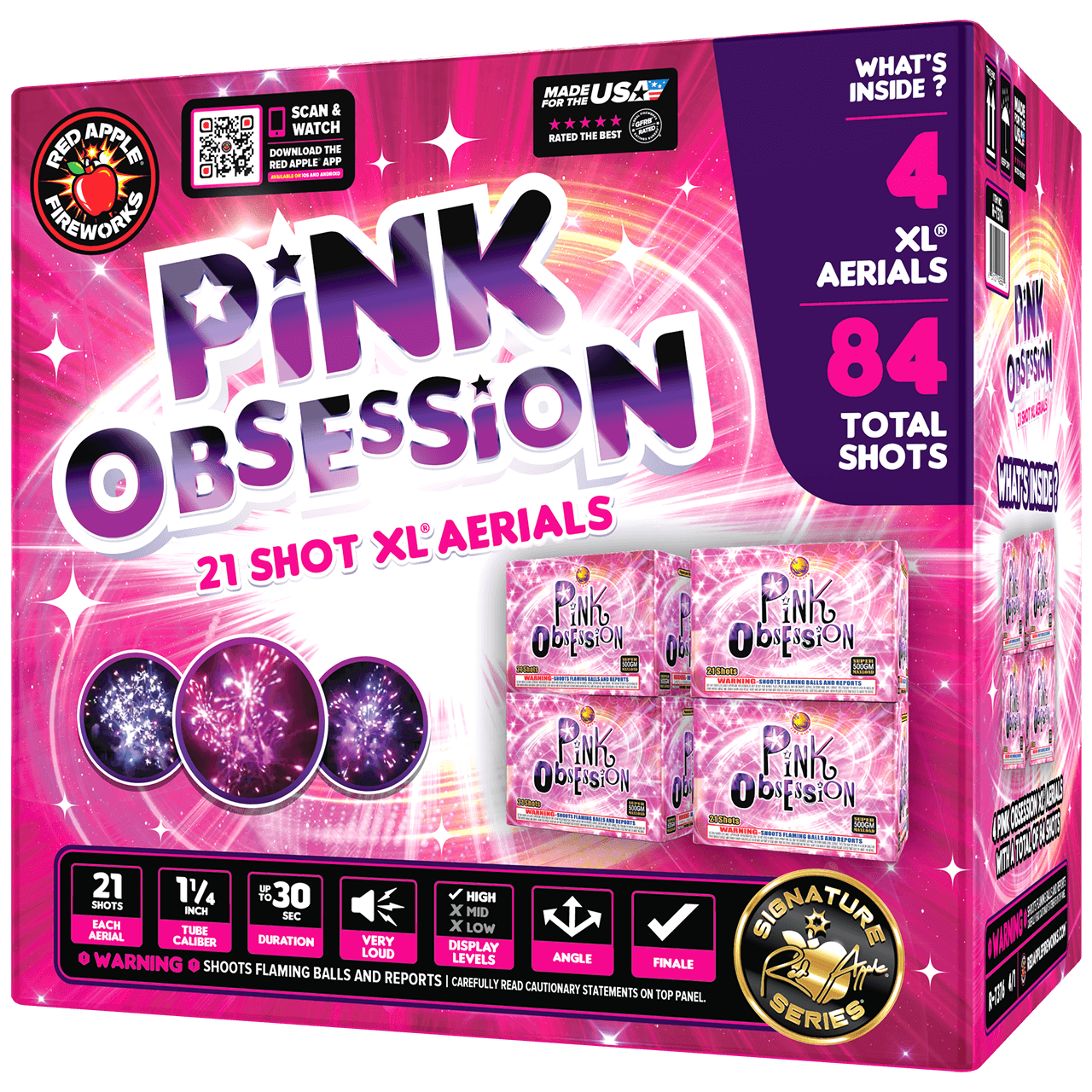 Buy Pink Obsession 21 Shots XL® Aerial Fireworks by Fire Hawk Online – Red Apple® Fireworks