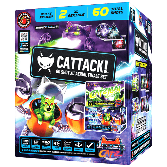 Cattack!™ 60 Shots XL® Aerial Finale Set®