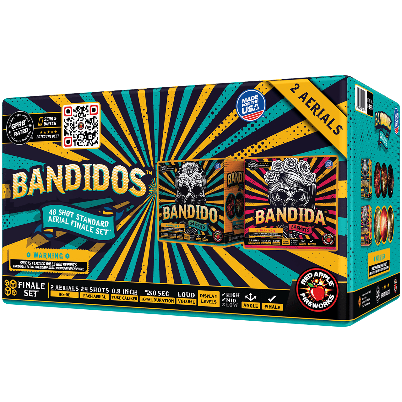 Calavera® Bandidos 48-Shots Standard Aerial Finale Sets®