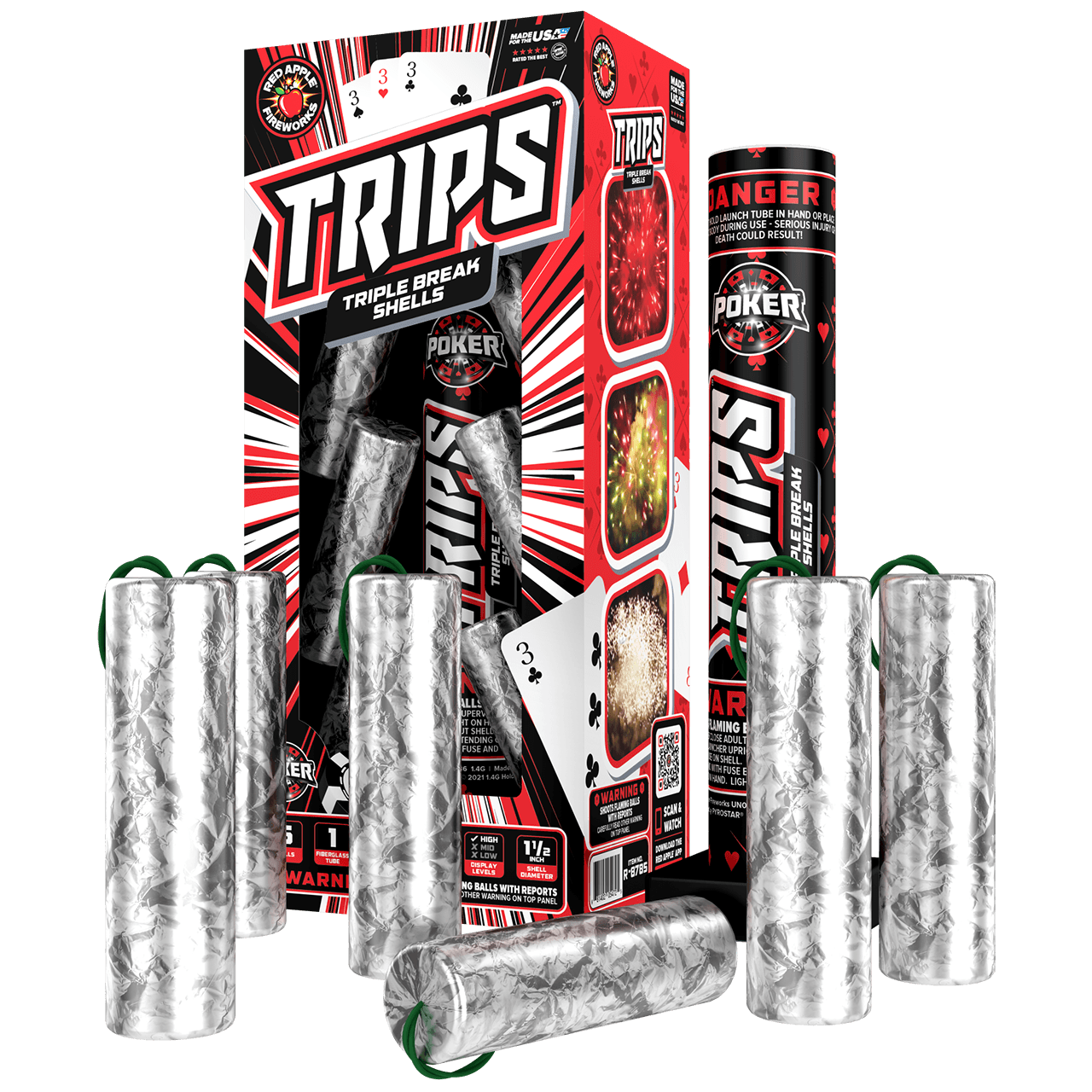 Buy TRIPS™ Triple Break Ball Shell Fireworks Online – Red Apple® Fireworks