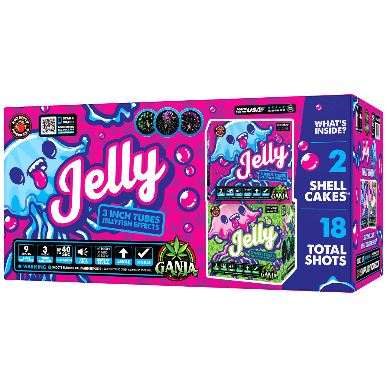 Buy Jelly™ 9 Shots Large Shell Cake Fireworks Online – Red Apple® Fireworks