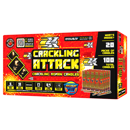 Crackling Attack™ 10 Shots Roman Candles