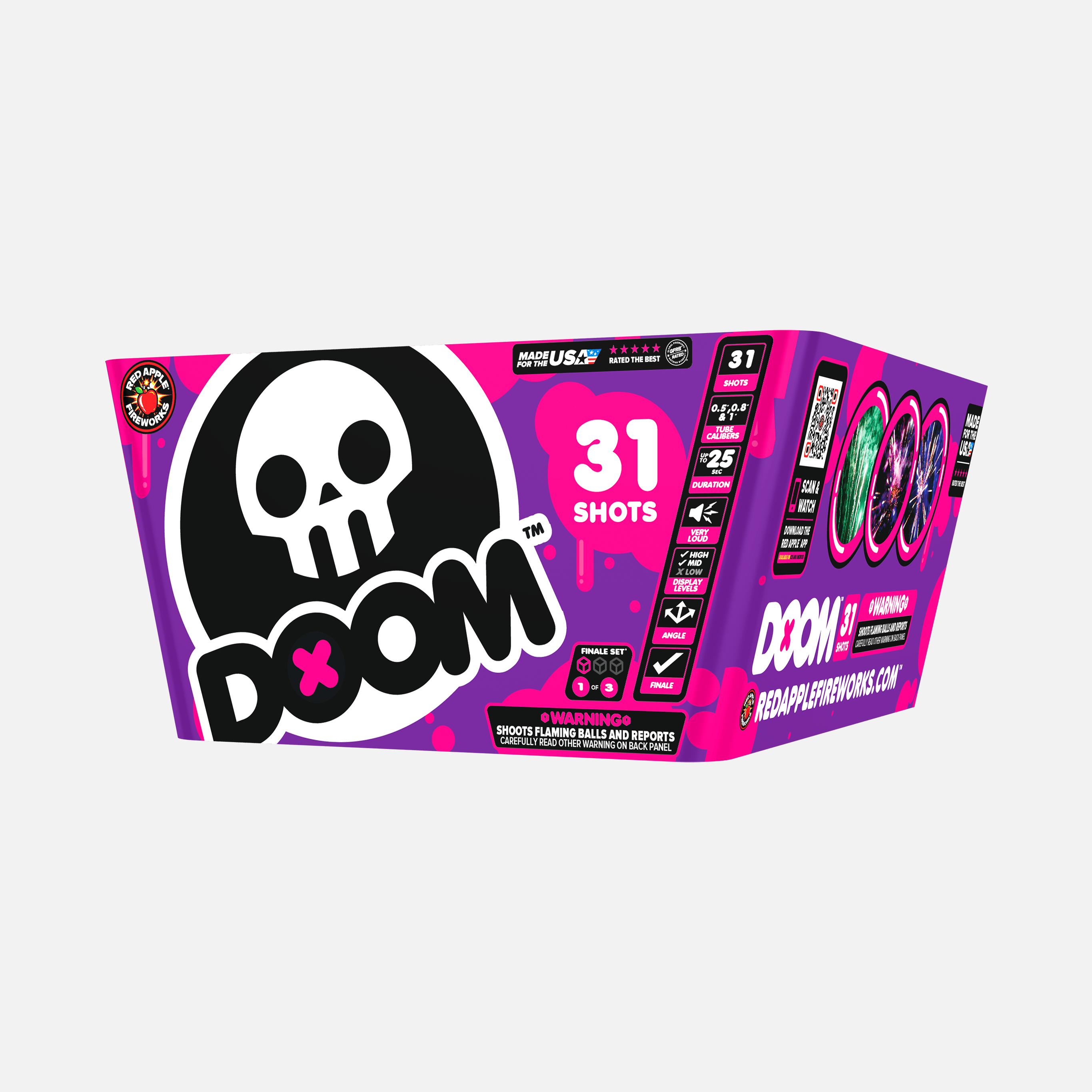 Doom Case 93 Shot XL Aerial Finale Set – Red Apple Doom Case 93 Shot XL Aerial Finale Set – Red Apple