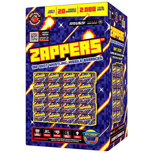Zappers™ 100 Shots Whistling Missile Barrage™