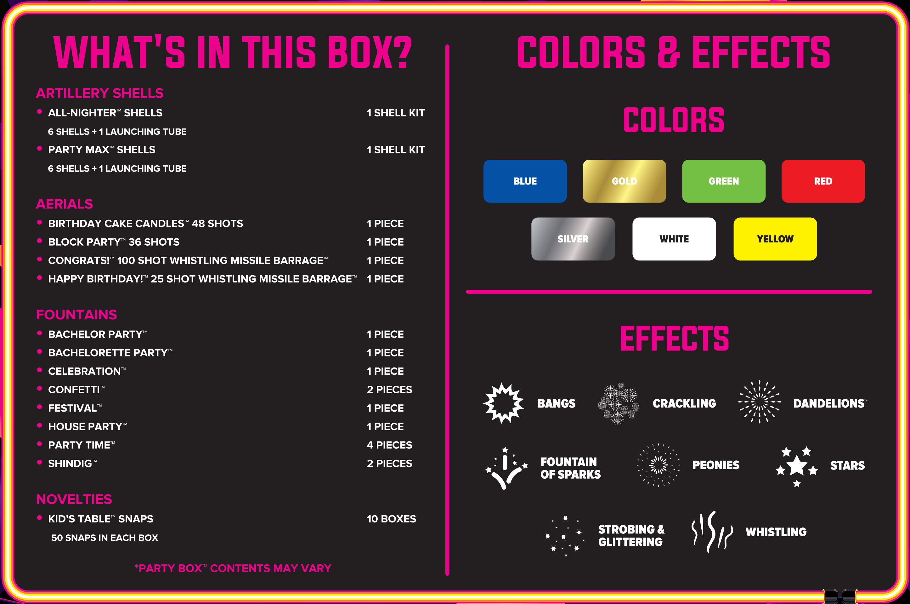 Black Friday Party Box Fireworks Samplers™