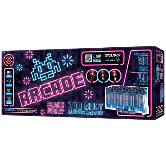Black Friday Arcade® 100 Shot Barrage Candles