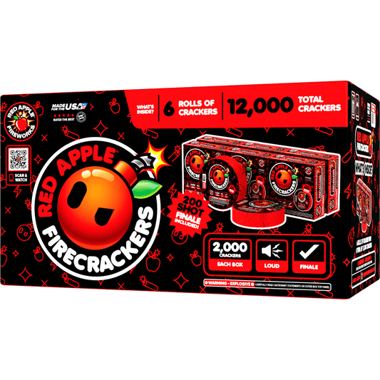 Red Apple® Bombs 2,000 Roll Flash Crackers with 200 Shot Finale