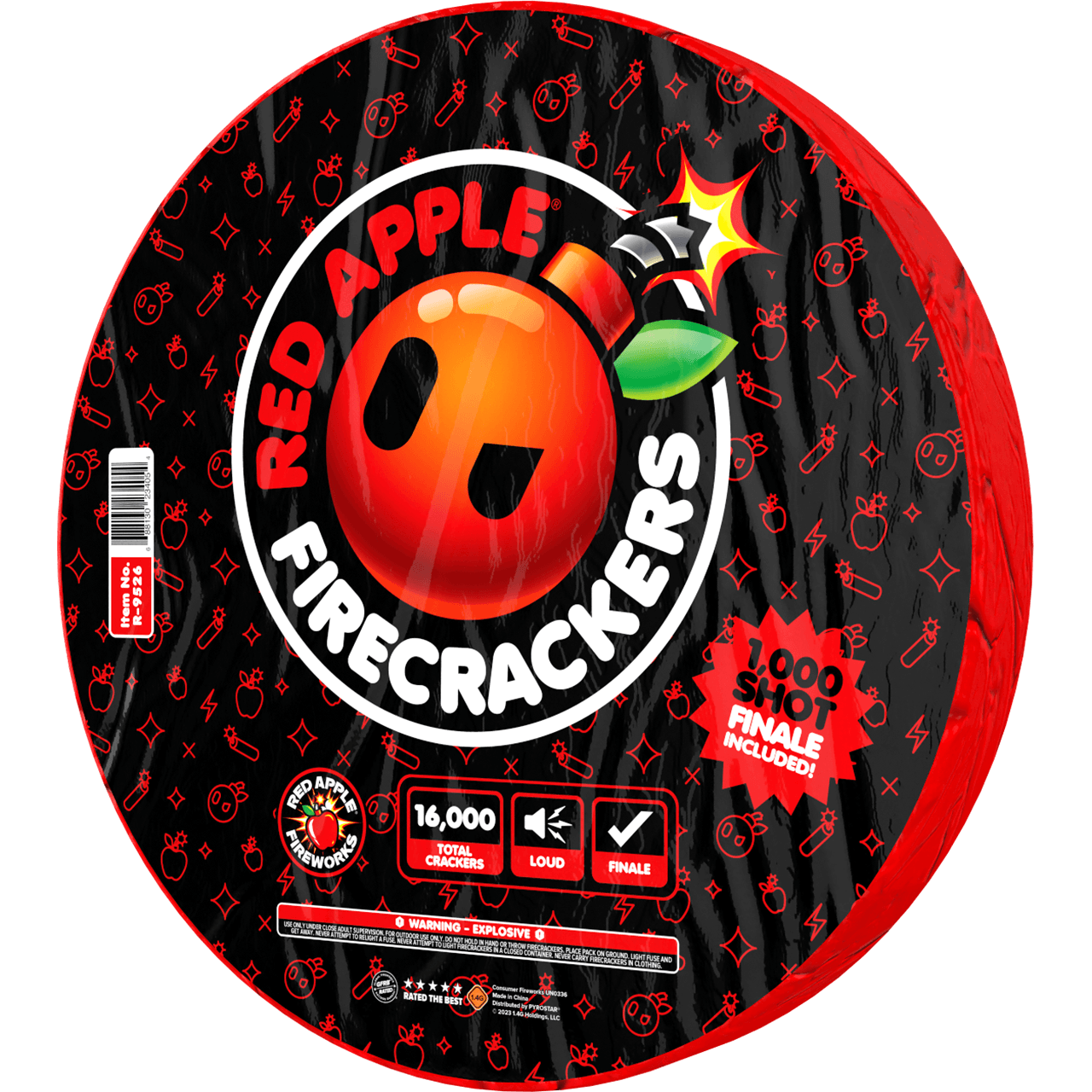 Red Apple® Bombs 16,000 Roll Flash Crackers with 1,000 Shot Finale