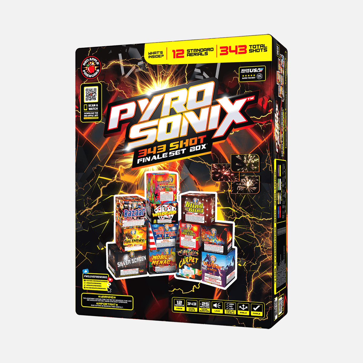 Pyrosonix 343-Shot Fireworks Sampler