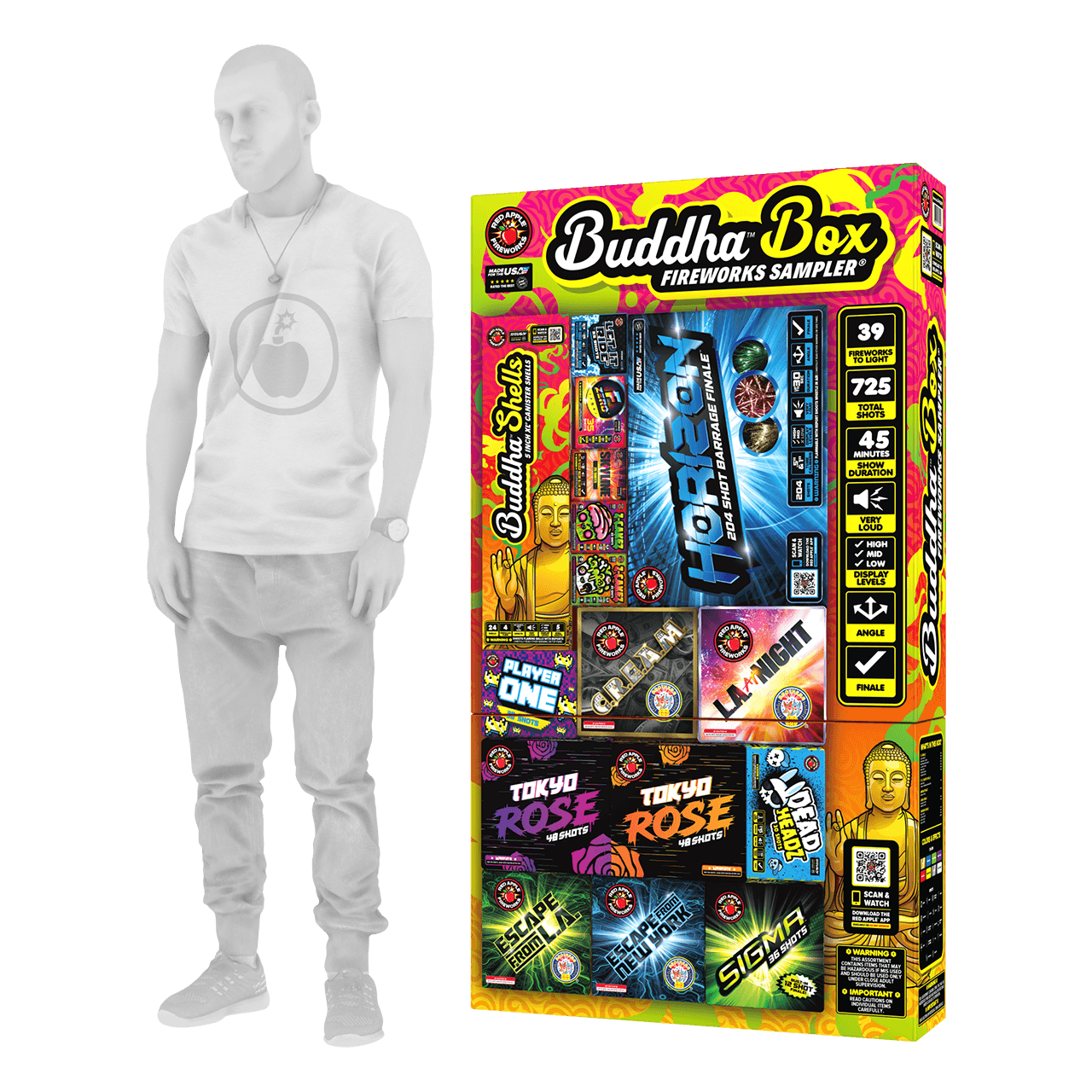 Buddha™ Box Fireworks Sampler® Red Apple® Fireworks