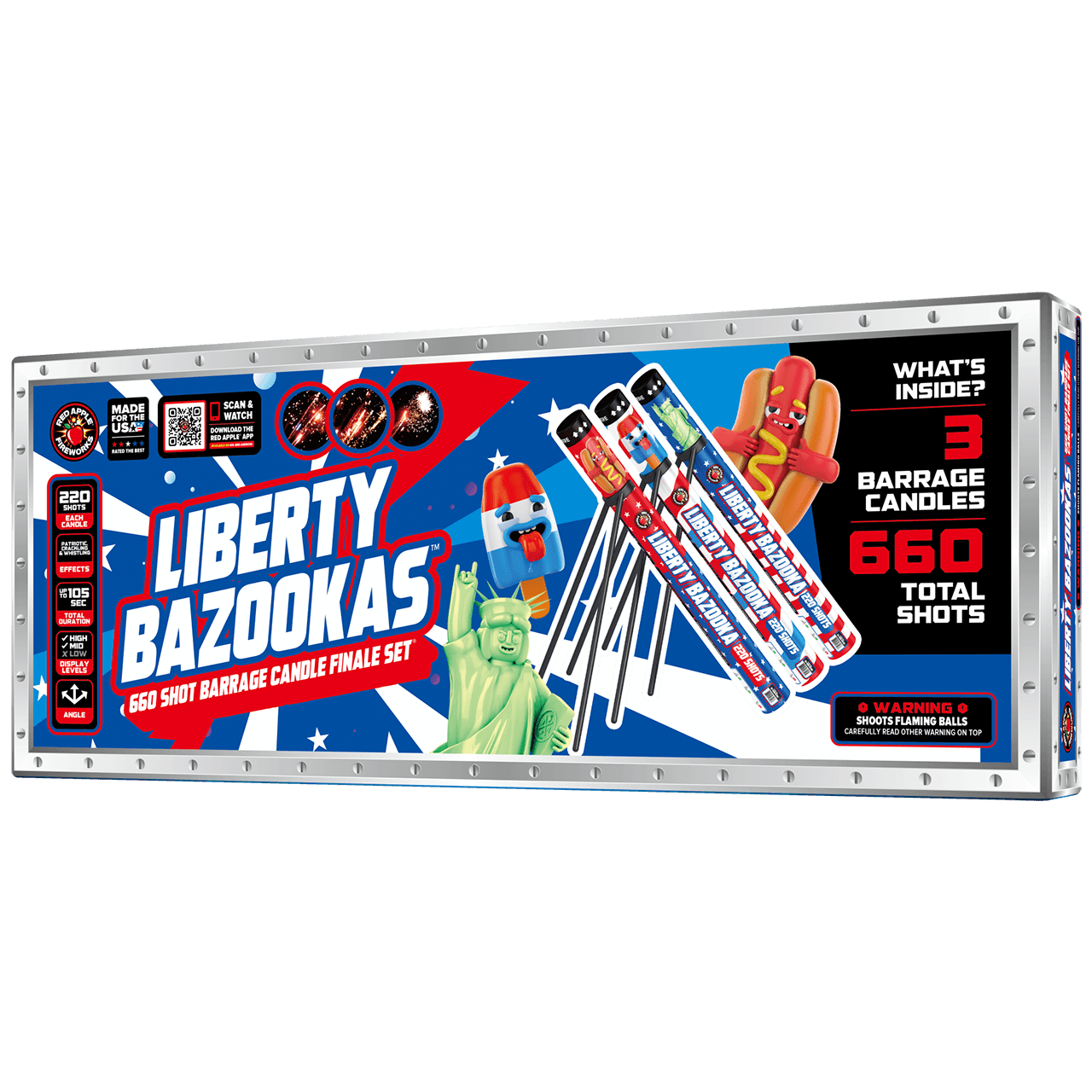 Liberty Bazookas™ 660 Shot Barrage Candle Finale Set®