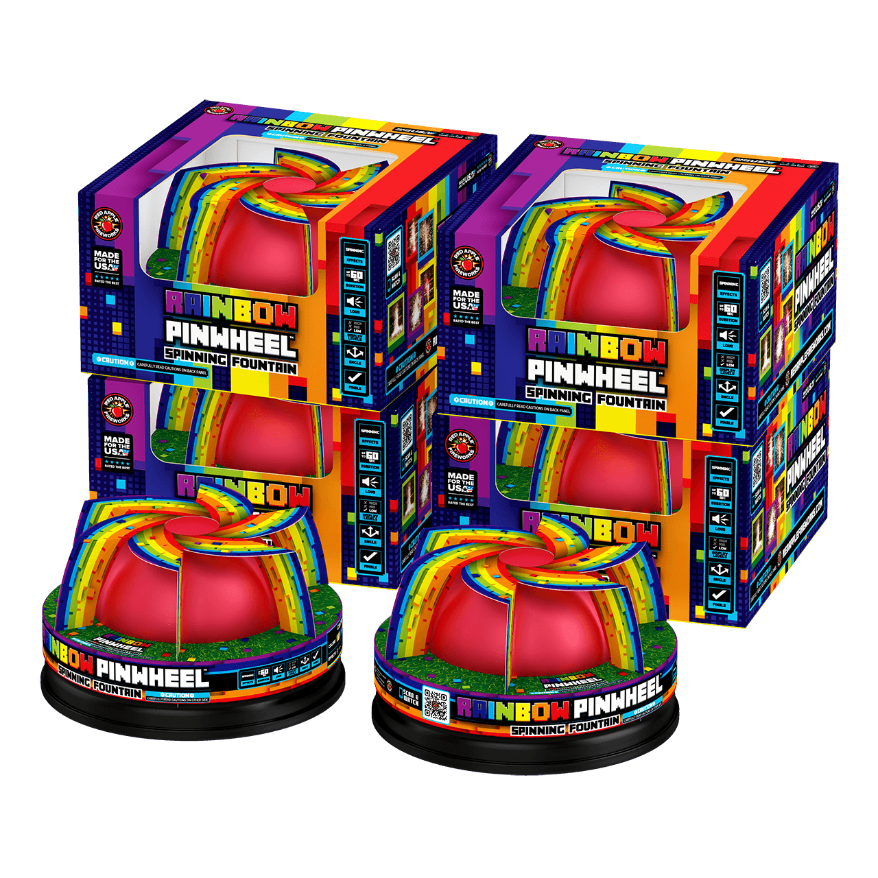 Buy Rainbow Pinwheel™ Fountain Fireworks Online – Red Apple® Fireworks