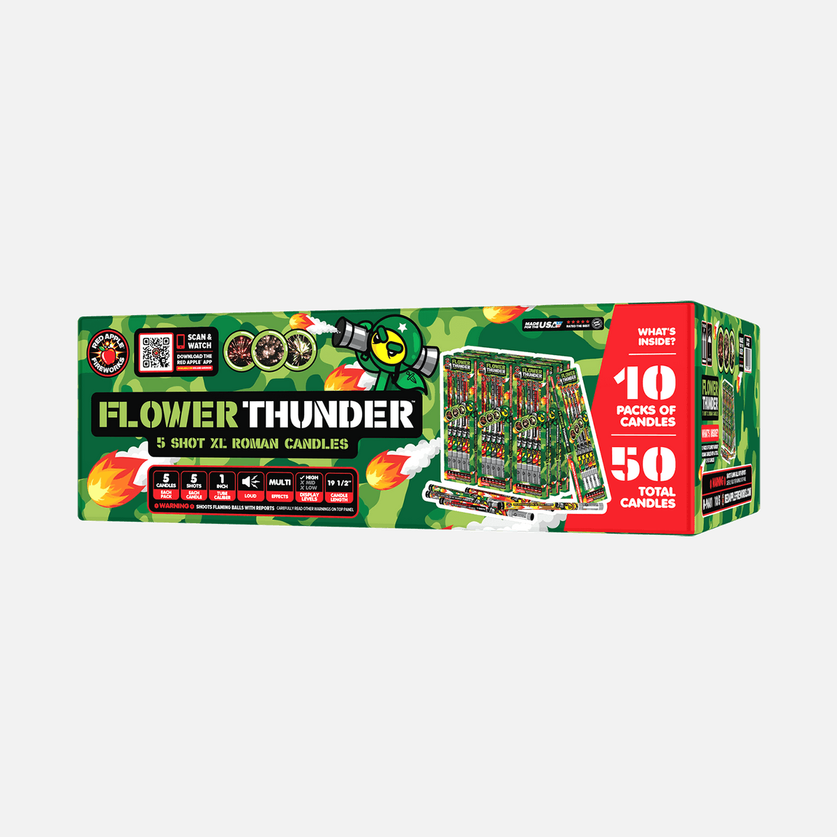 Flower Thunder Roman Candles Case – Red Apple