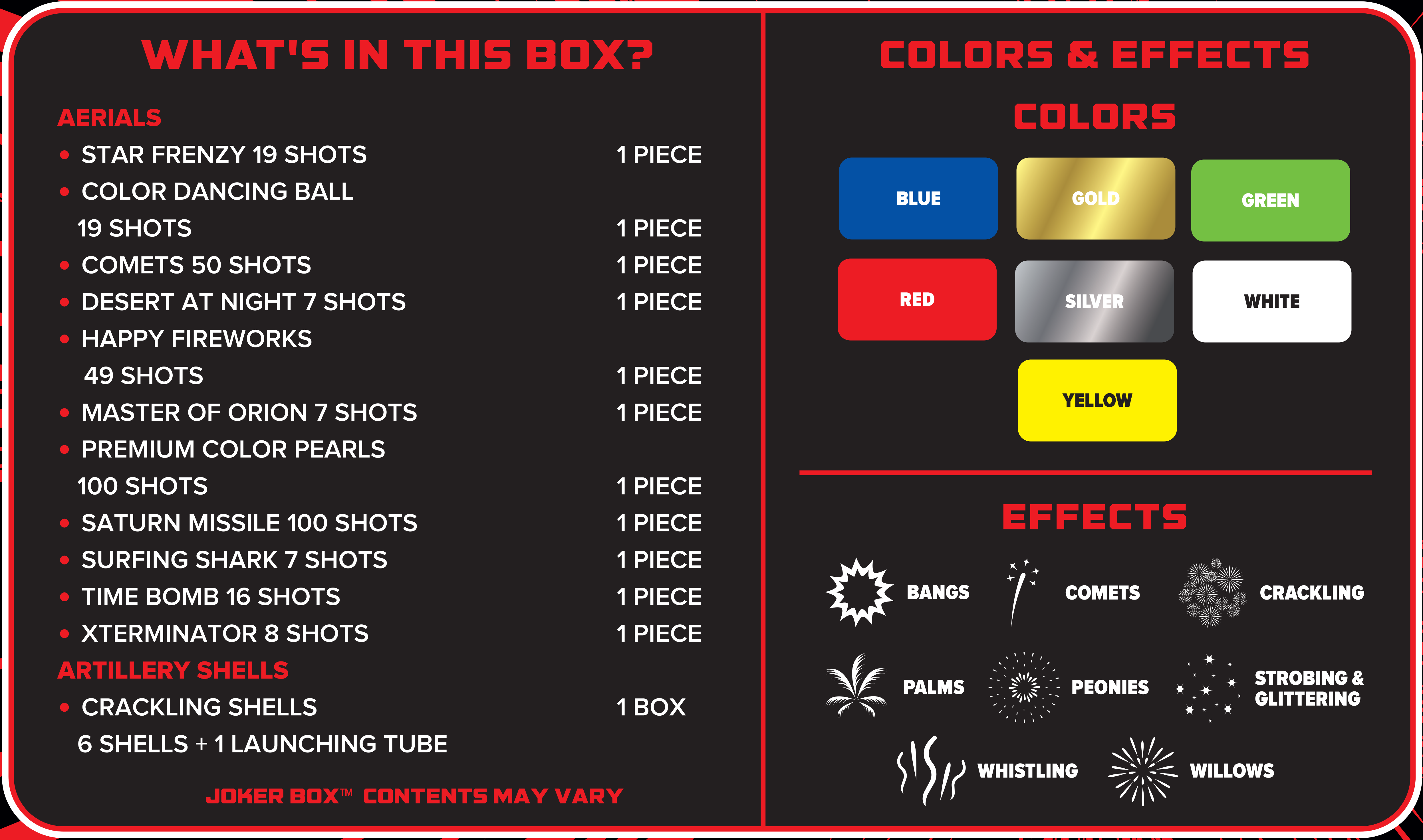 Joker™ Box Fireworks Samplers™