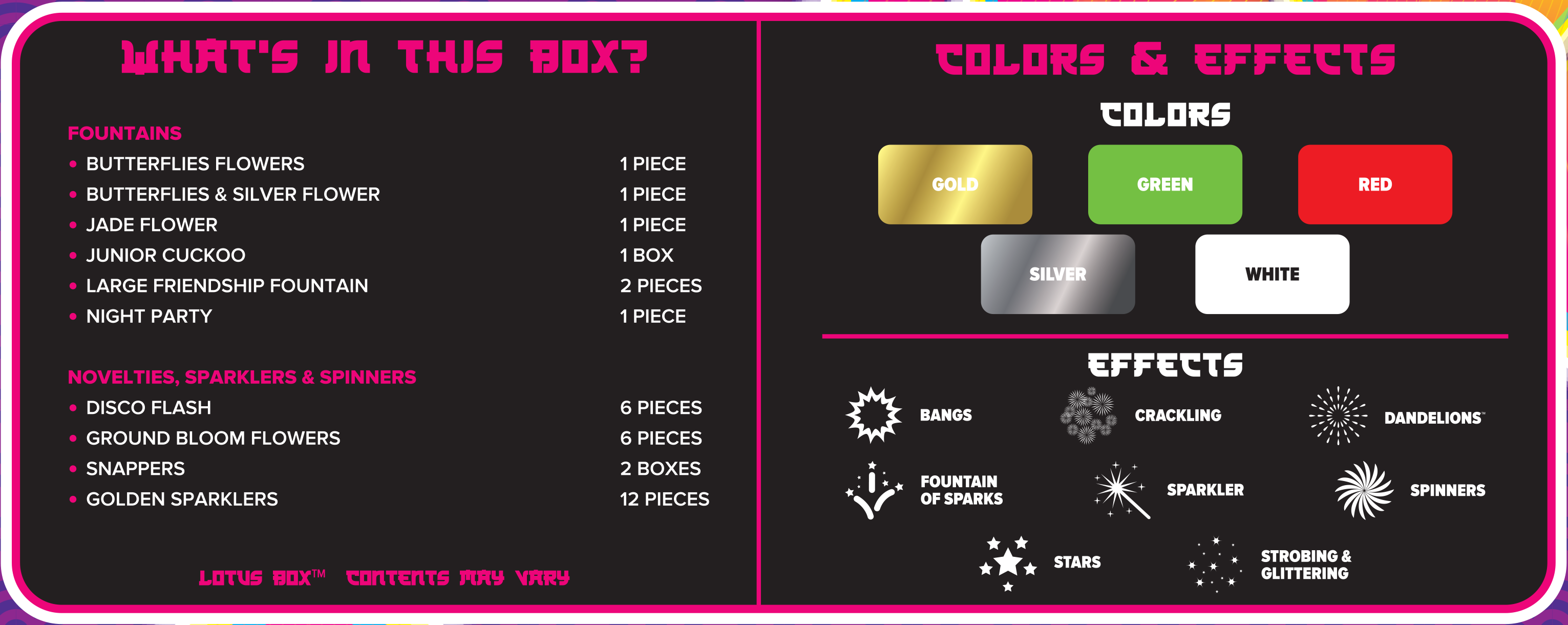 Lotus Box™ Fireworks Samplers®