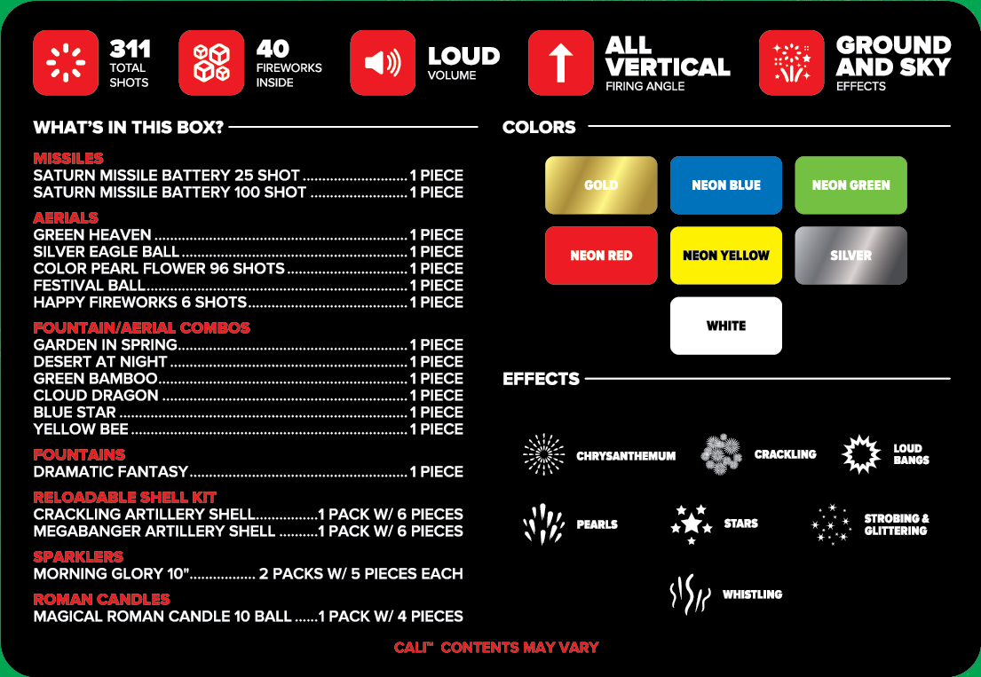 Buy Cali™ 401 Shot Fireworks Sampler® Online