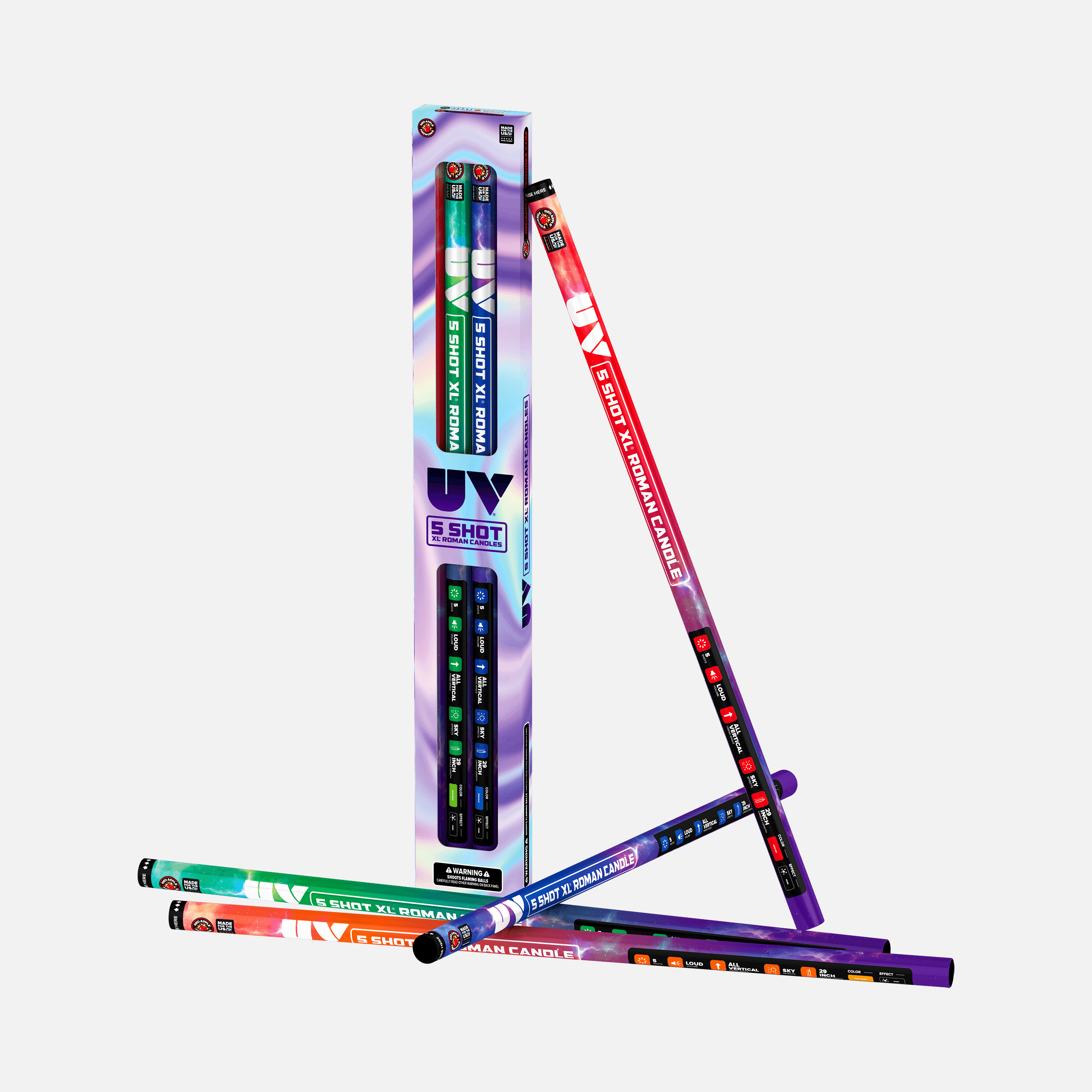 UV® 5 Shot XL® Roman Candles