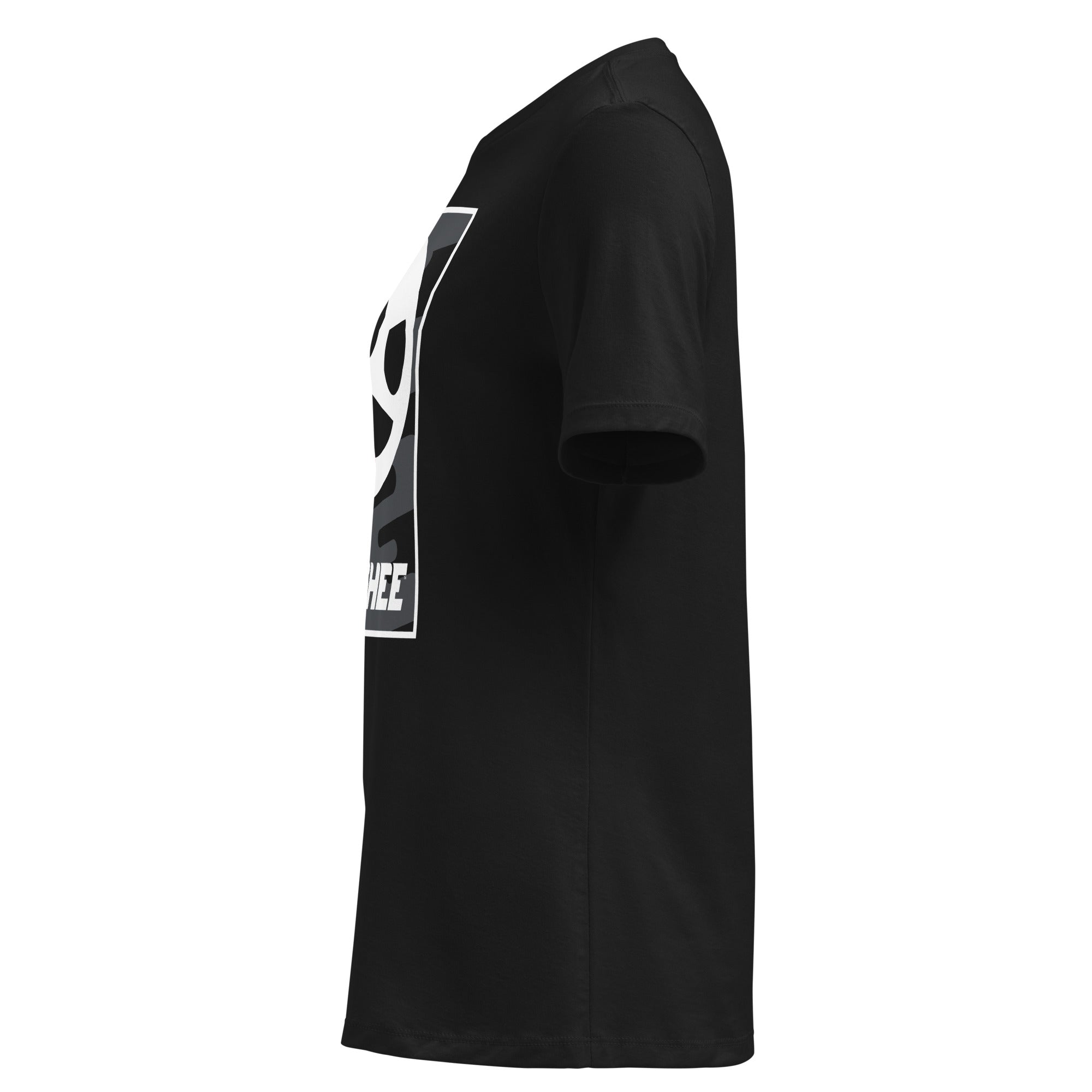 Banshee™ Women's Relaxed T-Shirt side view in black, showcasing its soft fabric and relaxed fit.